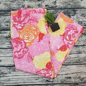 Lilly Pulitzer Pink Orange Floral Capri Pants 12